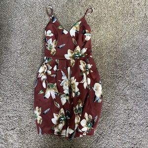 Brown floral dress